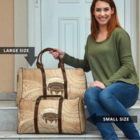 Tonga Skink Kava Bowl Travel Bag Vintage Tongan Ngatu Pattern