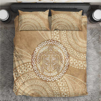 Tonga Ngatu Turtle Bedding Set Vintage Tongan Tapa Cloth LT14 Brown - Polynesian Pride