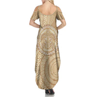 Tonga Ngatu Turtle Family Matching Summer Maxi Dress and Hawaiian Shirt Vintage Tongan Tapa Cloth LT14 - Polynesian Pride