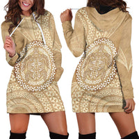 Tonga Ngatu Turtle Hoodie Dress Vintage Tongan Tapa Cloth LT14 - Polynesian Pride