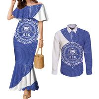 Queen Salote College 100th Anniversary Personalized Couples Matching Mermaid Dress and Long Sleeve Button Shirt Est 1926 Kolisi Fefine Tongan Ngatu Pattern