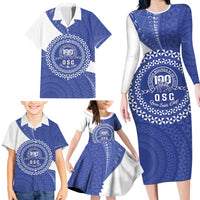 Queen Salote College 100th Anniversary Personalized Family Matching Long Sleeve Bodycon Dress and Hawaiian Shirt Est 1926 Kolisi Fefine Tongan Ngatu Pattern