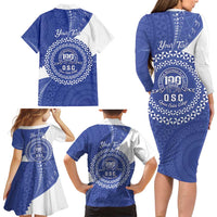 Queen Salote College 100th Anniversary Personalized Family Matching Long Sleeve Bodycon Dress and Hawaiian Shirt Est 1926 Kolisi Fefine Tongan Ngatu Pattern