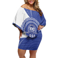 Queen Salote College 100th Anniversary Personalized Family Matching Off Shoulder Short Dress and Hawaiian Shirt Est 1926 Kolisi Fefine Tongan Ngatu Pattern