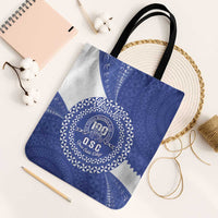 Queen Salote College 100th Anniversary Personalized Tote Bag Est 1926 Kolisi Fefine Tongan Ngatu Pattern LT14 Black Strap One Size Blue - Polynesian Pride