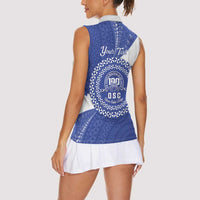 Queen Salote College 100th Anniversary Personalized Women Sleeveless Polo Shirt Est 1926 Kolisi Fefine Tongan Ngatu Pattern