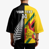 Custom New Zealand and Zimbabwe Kimono NZ Fern Zim Flag Half Style LT14 - Polynesian Pride