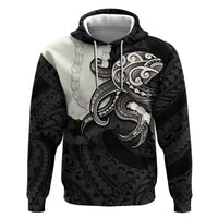 Black Polynesia Tribal Octopus Tattoo Hoodie Pikake Lei Polynesian Pattern LT14 Pullover Hoodie Black - Polynesian Pride
