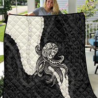Black Polynesia Tribal Octopus Tattoo Quilt Pikake Lei Polynesian Pattern