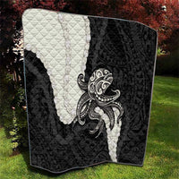 Black Polynesia Tribal Octopus Tattoo Quilt Pikake Lei Polynesian Pattern
