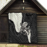 Black Polynesia Tribal Octopus Tattoo Quilt Pikake Lei Polynesian Pattern