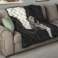 Black Polynesia Tribal Octopus Tattoo Quilt Pikake Lei Polynesian Pattern