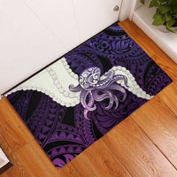 Purple Galaxy Polynesia Tribal Octopus Tattoo Rubber Doormat Pikake Lei Polynesian Pattern LT14 - Polynesian Pride