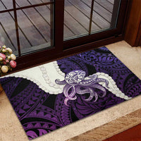 Purple Galaxy Polynesia Tribal Octopus Tattoo Rubber Doormat Pikake Lei Polynesian Pattern LT14 - Polynesian Pride