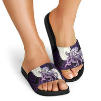 Purple Galaxy Polynesia Tribal Octopus Tattoo Slide Sandals Pikake Lei Polynesian Pattern LT14 - Polynesian Pride