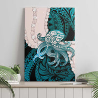 Teal Galaxy Polynesia Tribal Octopus Tattoo Canvas Wall Art Pikake Lei Polynesian Pattern LT14 - Polynesian Pride