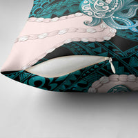 Teal Galaxy Polynesia Tribal Octopus Tattoo Pillow Cover Pikake Lei Polynesian Pattern LT14 - Polynesian Pride