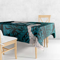 Teal Galaxy Polynesia Tribal Octopus Tattoo Tablecloth Pikake Lei Polynesian Pattern LT14 - Polynesian Pride