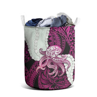 Pink Galaxy Polynesia Tribal Octopus Tattoo Laundry Basket Pikake Lei Polynesian Pattern LT14 - Polynesian Pride