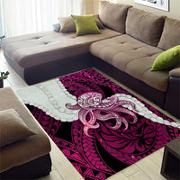 Pink Galaxy Polynesia Tribal Octopus Tattoo Area Rug Pikake Lei Polynesian Pattern LT14 - Polynesian Pride