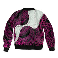Pink Galaxy Polynesia Tribal Octopus Tattoo Bomber Jacket Pikake Lei Polynesian Pattern LT14 - Polynesian Pride