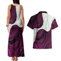 Pink Galaxy Polynesia Tribal Octopus Tattoo Couples Matching Tank Maxi Dress and Hawaiian Shirt Pikake Lei Polynesian Pattern LT14 - Polynesian Pride