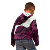 Pink Galaxy Polynesia Tribal Octopus Tattoo Kid Hoodie Pikake Lei Polynesian Pattern LT14 - Polynesian Pride