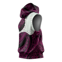 Pink Galaxy Polynesia Tribal Octopus Tattoo Sleeveless Hoodie Pikake Lei Polynesian Pattern LT14 - Polynesian Pride