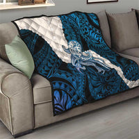 Blue Galaxy Polynesia Tribal Octopus Tattoo Quilt Pikake Lei Polynesian Pattern LT14 - Polynesian Pride