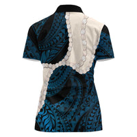 Blue Galaxy Polynesia Tribal Octopus Tattoo Women Polo Shirt Pikake Lei Polynesian Pattern LT14 - Polynesian Pride