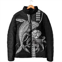 Kanaloa Aloha Hawaii Padded Jacket Humpback Whale Octopus Tattoo Kakau Pattern