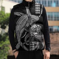 Kanaloa Aloha Hawaii Sleeveless Puffer Jacket Humpback Whale Octopus Tattoo Kakau Pattern