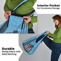 Fiji Darts Grocery Bag Fijian Tapa Pattern - Blue