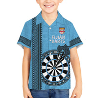 Personalised Fiji Darts Kid Hawaiian Shirt Fijian Tapa Pattern - Blue