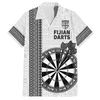Personalised Fiji Darts Family Matching Puletasi and Hawaiian Shirt Fijian Tapa Pattern - White