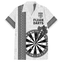 Personalised Fiji Darts Family Matching Tank Maxi Dress and Hawaiian Shirt Fijian Tapa Pattern - White