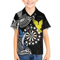 Personalised Cook Islands Darts Kid Hawaiian Shirt Kuki Airani Tribal Pattern