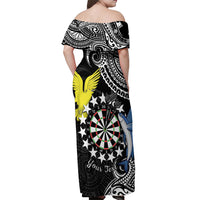 Personalised Cook Islands Darts Off Shoulder Maxi Dress Kuki Airani Tribal Pattern