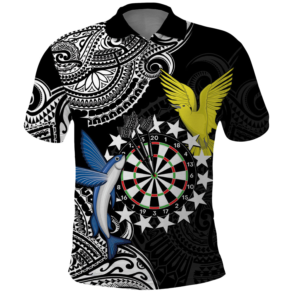 Personalised Cook Islands Darts Polo Shirt Kuki Airani Tribal Pattern