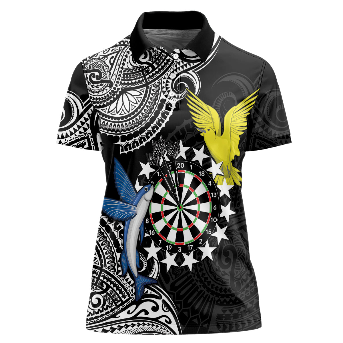 Personalised Cook Islands Darts Women Polo Shirt Kuki Airani Tribal Pattern