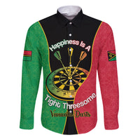 Personalised Vanuatu Darts Family Matching Short Sleeve Bodycon Dress and Hawaiian Shirt Happiness Is A Tight Threesome Sand Drawing Art
