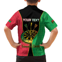 Personalised Vanuatu Darts Family Matching Tank Maxi Dress and Hawaiian Shirt Happiness Is A Tight Threesome Sand Drawing Art