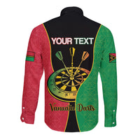 Personalised Vanuatu Darts Long Sleeve Button Shirt Happiness Is A Tight Threesome Sand Drawing Art