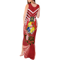 Tonga Darts Tank Maxi Dress Tongan Ngatu Pattern