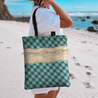Cyan Palaka Hawaii Leis Elegant Vibes Tote Bag