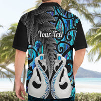 Personalised New Zealand Hawaiian Shirt Te Manaia Mangopare Maori And Fern Blue Style LT14 - Polynesian Pride