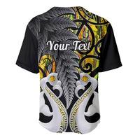 Personalised New Zealand Baseball Jersey Te Manaia Mangopare Maori And Fern Gold Style LT14 - Polynesian Pride