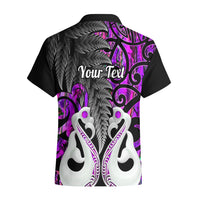 Personalised New Zealand Hawaiian Shirt Te Manaia Mangopare Maori And Fern Purple Style LT14 - Polynesian Pride