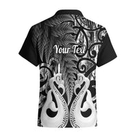Personalised New Zealand Hawaiian Shirt Te Manaia Mangopare Maori And Fern Black Style LT14 - Polynesian Pride