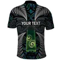 Personalised New Zealand Toki Polo Shirt Silver Fern Mix Aotearoa Maori Pattern